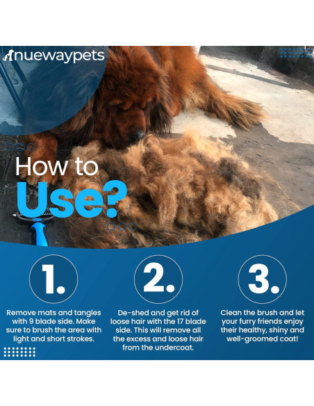 Cepillo FureverBrush NuewayPets para perros - Deshedding y desmatado