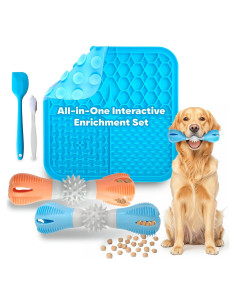 Juego Interactivo para Perros PAWFECT CO. - 2 Juguetes Masticar y Alfombrilla Lamer