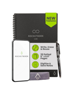 Cuaderno Reutilizable Rocketbook Core Negro 15.24x22.35 cm