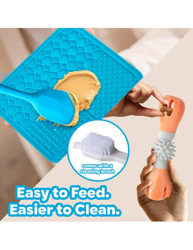 Juego Interactivo para Perros PAWFECT CO. - 2 Juguetes Masticar y Alfombrilla Lamer