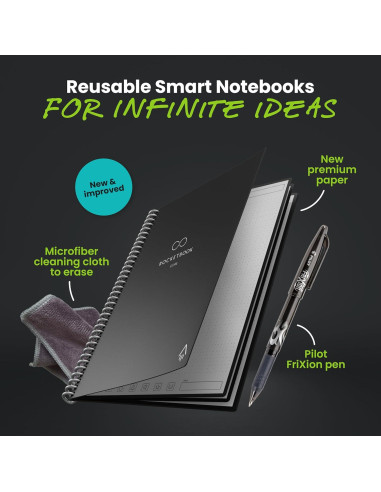 Cuaderno Reutilizable Rocketbook Core Negro 15.24x22.35 cm