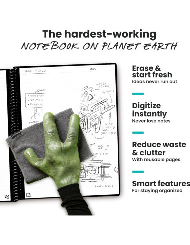 Cuaderno Reutilizable Rocketbook Core Negro 15.24x22.35 cm