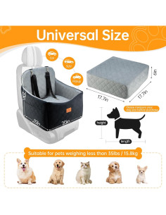 Asiento Elevador para Perros FurFrolic Negro Gris 50.8x50.8 cm 2