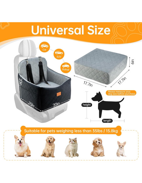 Asiento Elevador para Perros FurFrolic Negro Gris 50.8x50.8 cm