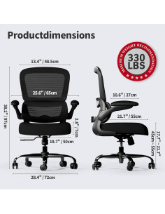 Silla de Oficina Ergonómica TRALT con Soporte Lumbar Negro 2