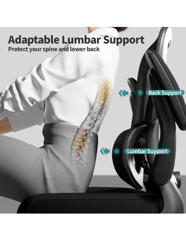 Silla de Oficina Ergonómica TRALT con Soporte Lumbar Negro