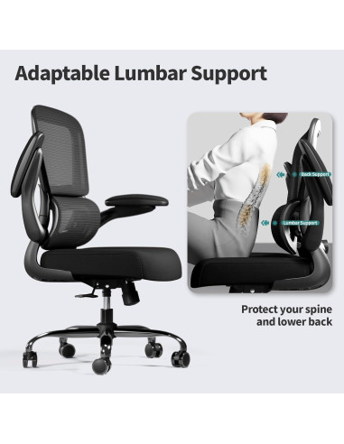 Silla de Oficina Ergonómica TRALT con Soporte Lumbar Negro