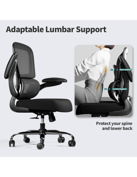 Silla de Oficina Ergonómica TRALT con Soporte Lumbar Negro