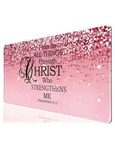 Alfombrilla de escritorio grande Apottwal rosa antideslizante 80x40cm