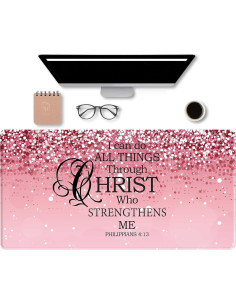 Alfombrilla de escritorio grande Apottwal rosa antideslizante 80x40cm 2