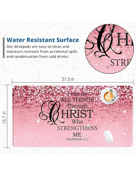 Alfombrilla de escritorio grande Apottwal rosa antideslizante 80x40cm