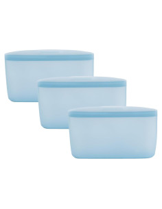 Bolsas de Silicona Reutilizables WeeSprout - 3 Unidades Snack Azul