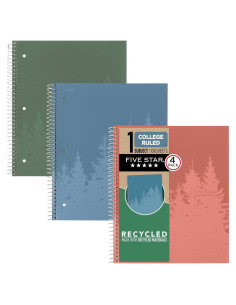 Cuaderno Espiral Five Star 4 Piezas Reglas Universitarias Reciclado
