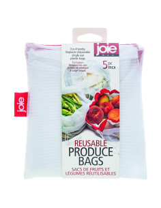 Conjunto de 5 Bolsas Reutilizables Joie de Nylon Ecológicas 14x15cm