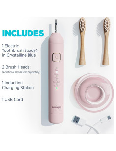 Cepillo de Dientes Eléctrico Lumineux de Bambú Rosa - 2 Cabezas 2