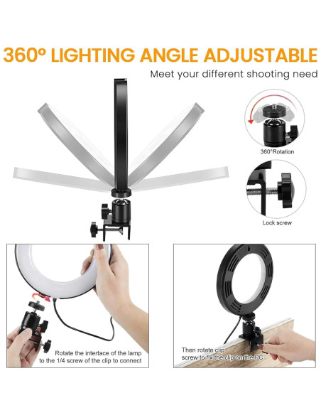 Kit de Iluminación LED MACTREM 15,24 cm 3 Modos y 10 Brillos