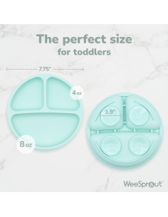 Platos de Succión WeeSprout con Tapas - 3 Piezas de Silicona 2