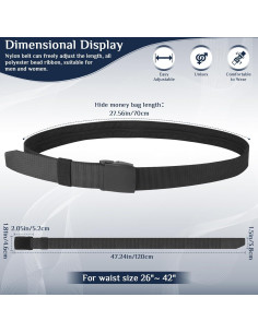 Cinturón de Dinero TIECHI con Compartimento Secreto 120cm 2