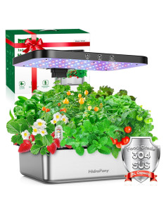 Sistema Hidropónico Jardín Interior HidroPony 15 Cápsulas Acero Inoxidable