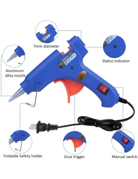Pistola de Pegamento Caliente Winsall 20W con 10 Barras