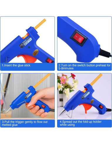 Pistola de Pegamento Caliente Winsall 20W con 10 Barras