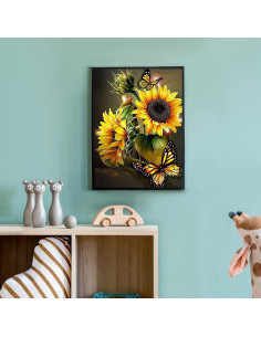 Kit de Pintura de Diamantes DKHDBD 30x40 cm Mariposa Amarilla 2