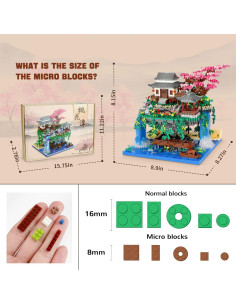 Conjunto de Bloques Micro Shantou Estanque de Flor de Durazno 3320PCS 2
