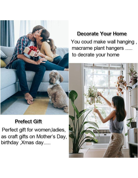 Kit de Macramé Ewparts para Principiantes - 327 pies de Cordón