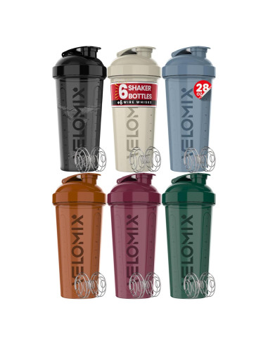Pack 6 Botellas Mezcladoras de Proteína VELMIX 826ml a Prueba de Fugas