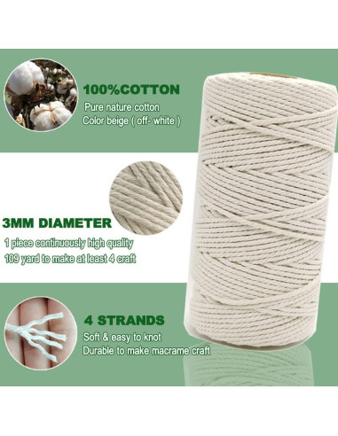 Kit de Macramé Ewparts para Principiantes - 327 pies de Cordón