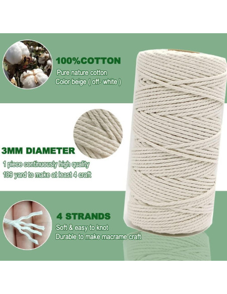 Kit de Macramé Ewparts para Principiantes - 327 pies de Cordón