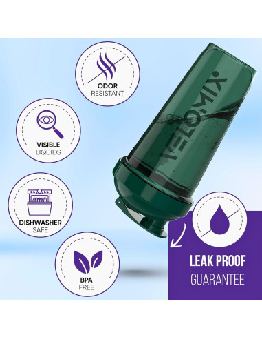 Pack 6 Botellas Mezcladoras de Proteína VELMIX 826ml a Prueba de Fugas