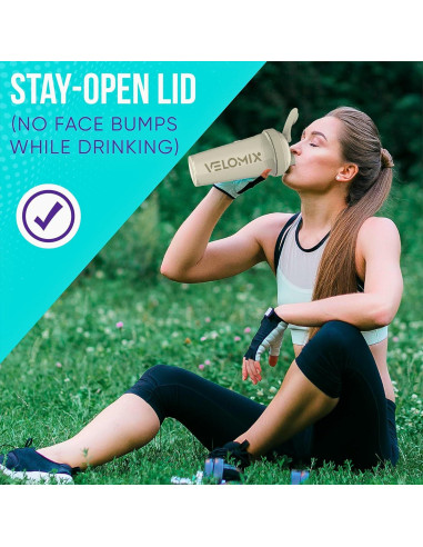 Pack 6 Botellas Mezcladoras de Proteína VELMIX 826ml a Prueba de Fugas