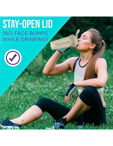 Pack 6 Botellas Mezcladoras de Proteína VELMIX 826ml a Prueba de Fugas