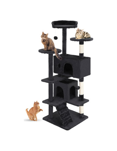 Árbol para Gatos FDW 137cm Multi-Nivel Gris Oscuro
