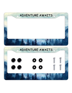 Marco de Placa de Licencia Qoueucc Acero Inoxidable 31x15.7cm 2Pcs