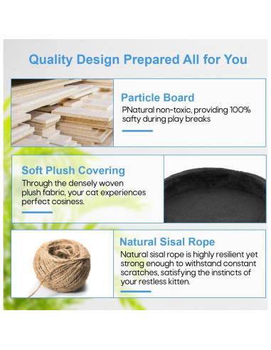 Árbol para Gatos FDW 137cm Multi-Nivel Gris Oscuro