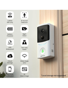 Cámara de Timbre de Video Inalámbrica INFIYA M1 2K con Timbre 2