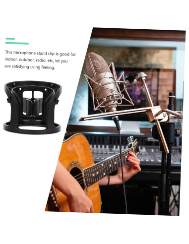 Soporte Universal para Micrófono BESPORTBLE Clip Plástico Negro