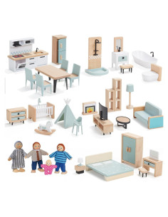 Juego de Muebles de Casa de Muñecas 36 Piezas Goli