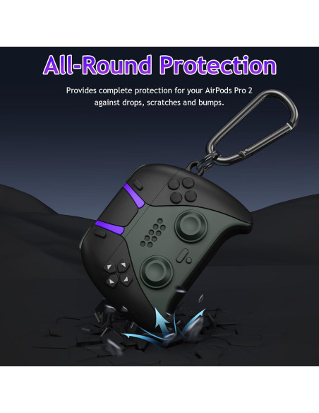 Funda Silicona KOREDA para AirPods Pro 2/1 - Diseño Gamer Negro Funda Silicona KOREDA para AirPods Pro 2/1 - Diseño Gamer Negro