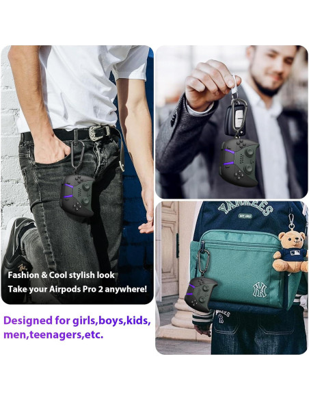 Funda Silicona KOREDA para AirPods Pro 2/1 - Diseño Gamer Negro Funda Silicona KOREDA para AirPods Pro 2/1 - Diseño Gamer Negro