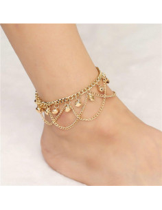 Pulsera de Tobillo Boho con Campanas Plateadas Ajustable 22.5 cm 2