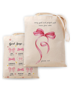 Bolsa Tote Cristiana SUNFYCN Floral 42x35cm Dios Dice Que Eres