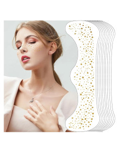 10 Hojas Tatuajes Temporales Purpurina Dorada MEIYIFANG