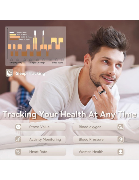 Anillo Inteligente UPDEI R6 Fitness Monitor Salud Negro 9