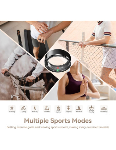 Anillo Inteligente UPDEI R6 Fitness Monitor Salud Negro 9