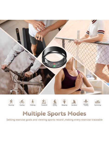 Anillo Inteligente UPDEI R6 Fitness Monitor Salud Negro 9