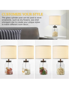 Lámpara de Mesa Rellenable GyroVu con Vidrio Transparente 2