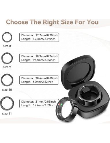 Anillo Inteligente UPDEI R6 Fitness Monitor Salud Negro 9